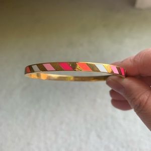 KATE SPADE NEON STRIPED GOLD BANGLE BRACELET